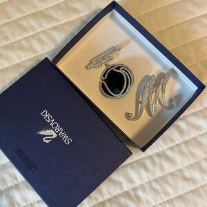 Swarovski Silver Crystal Brooch Set
